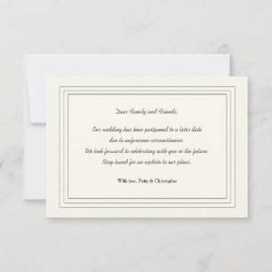 Tarjeta de Invitación clásica de postposición