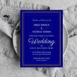 Tarjeta de invitación Classy boda Navy Blue<br><div class="desc">Clásica y elegante invitación a la boda para la gente tradicional. Personalizar los campos a su preferencia.</div>