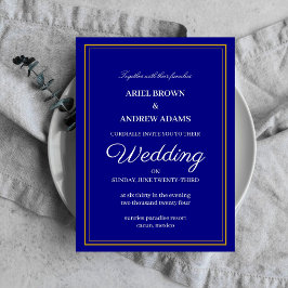 Tarjeta de invitación Classy boda Navy Blue