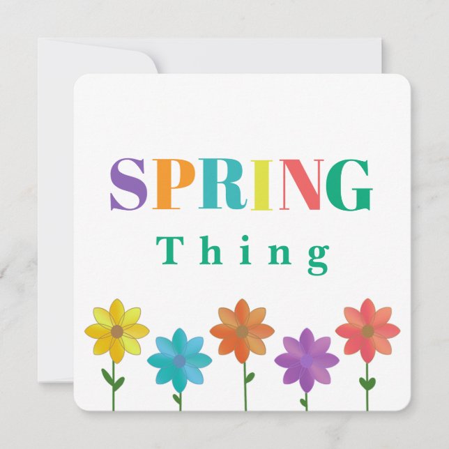 Tarjeta de Invitación Colorida de Primavera (Anverso)