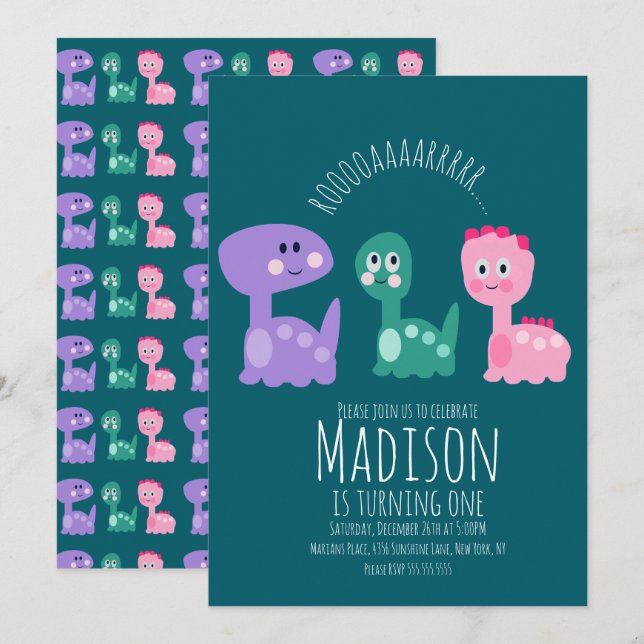Tarjeta de Invitación Colorida para Fiesta de Cump (Anverso / Reverso)