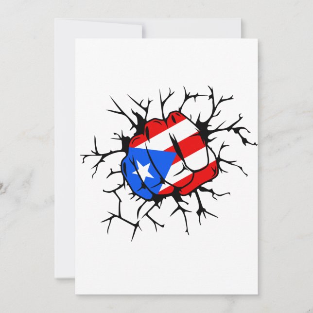 Tarjeta de invitación con bandera de Puerto Rico (Anverso)