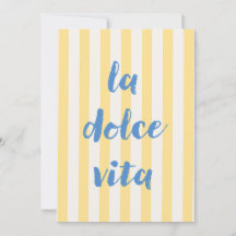 Tarjeta de invitación con cita italiana "La Dolce 
