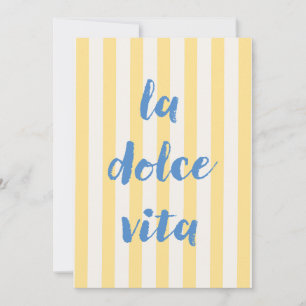 Tarjeta de invitación con cita italiana "La Dolce