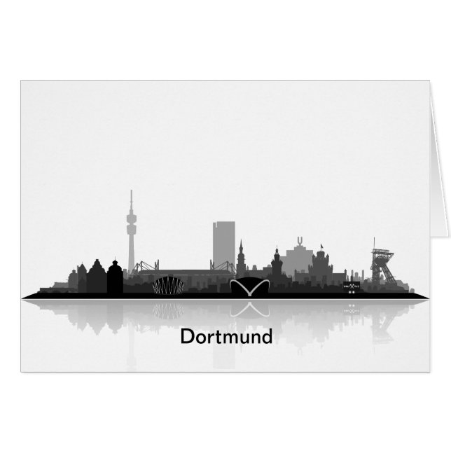 Tarjeta de invitación con Dortmund Skyline. (Anverso (Horizontal))