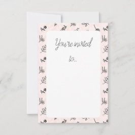 Tarjeta de invitación con estampado floral rosa