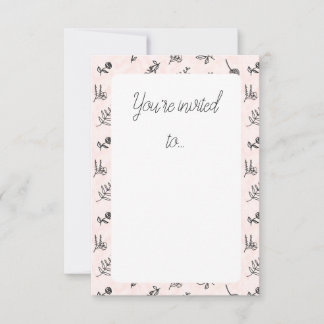 Tarjeta de invitación con estampado floral rosa