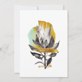 Tarjeta de invitación con flor de protea, elemento