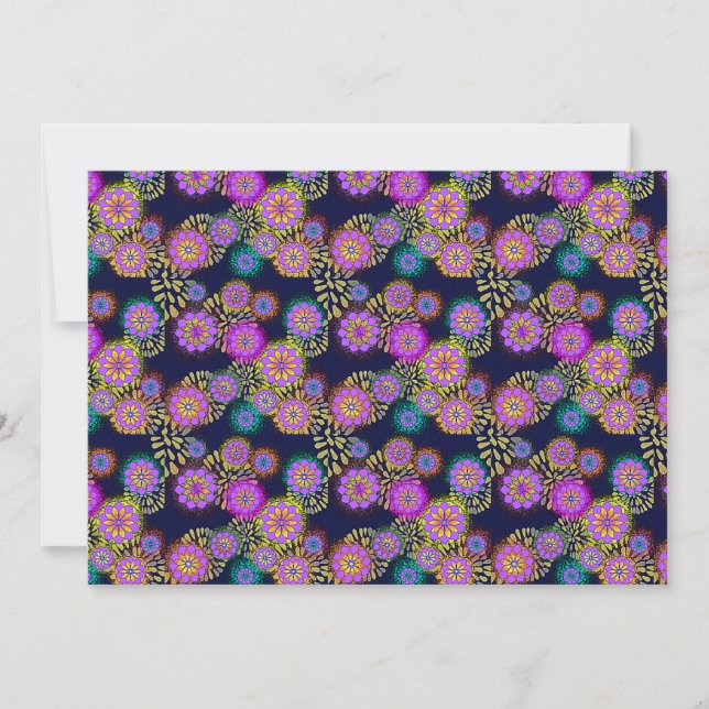 Tarjeta de invitación con flores (Anverso)
