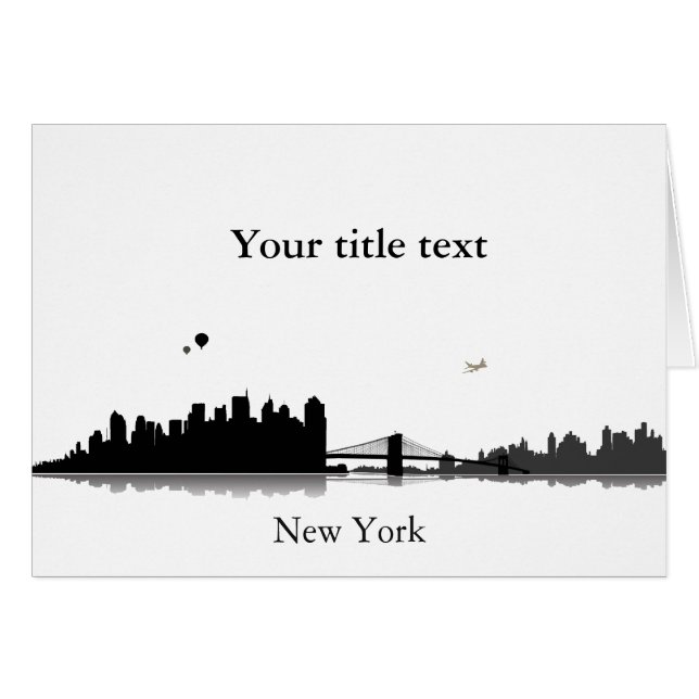 Tarjeta de invitación con Nueva York Skyline. (Anverso (Horizontal))