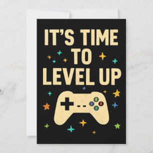 Tarjeta de invitación con tema de juegos retro"