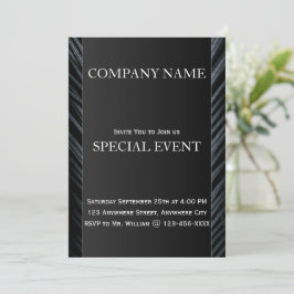 Tarjeta de invitación corporativa Black Silver