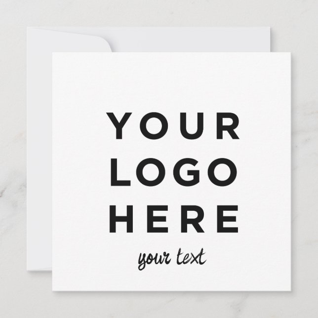 Tarjeta de invitación cuadrada con logotipo y text (Anverso)