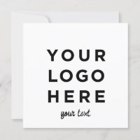 Tarjeta de invitación cuadrada con logotipo y text