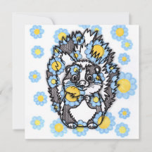 Tarjeta de invitación cuadrada de zorrillo lindo c