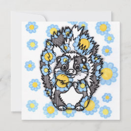 Tarjeta de invitación cuadrada de zorrillo lindo c
