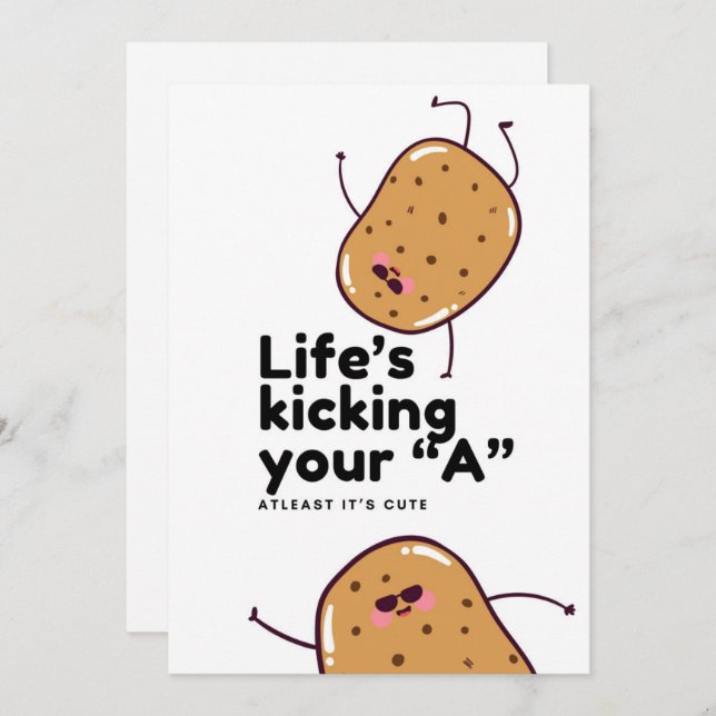Tarjeta de invitación Cute Potato (Anverso / Reverso)