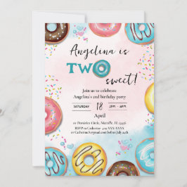 Tarjeta de invitación de 2º cumpleaños plana.