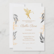 Tarjeta de invitación de 5 años de Gold Royal