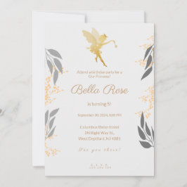 Tarjeta de invitación de 5 años de Gold Royal