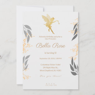 Tarjeta de invitación de 5 años de Gold Royal