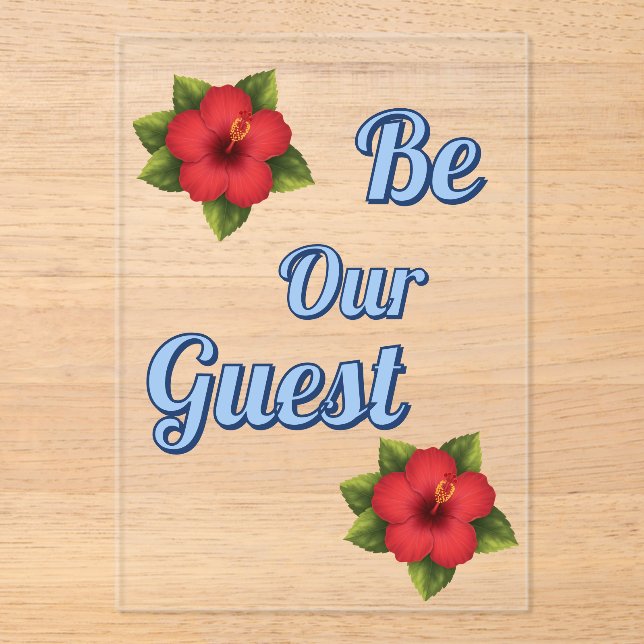 Tarjeta de Invitación de Acrílico de Flor de Hibis (Anverso)
