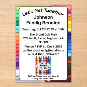 Tarjeta de invitación de acrílico para reunión fam