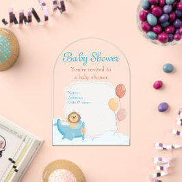 Tarjeta de invitación de acrílico transparente par