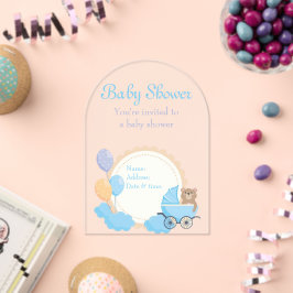 Tarjeta de invitación de acrílico transparente par