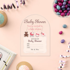 Tarjeta de invitación de acrílico transparente par