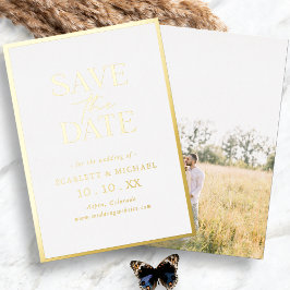 Tarjeta de invitación de ahorro de fecha con foto 