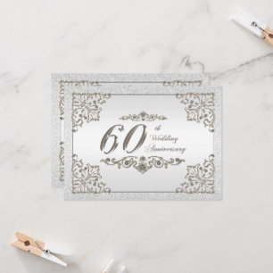 Tarjeta de Invitación de Aniversario de Bodas 60º
