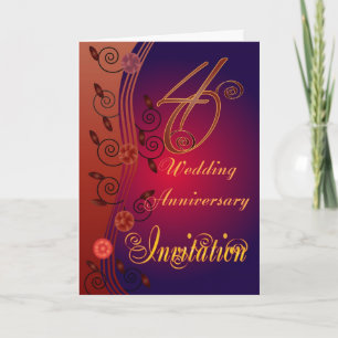 Tarjeta de invitación de aniversario de bodas núme