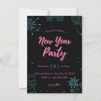 tarjeta de invitación de año nuevo