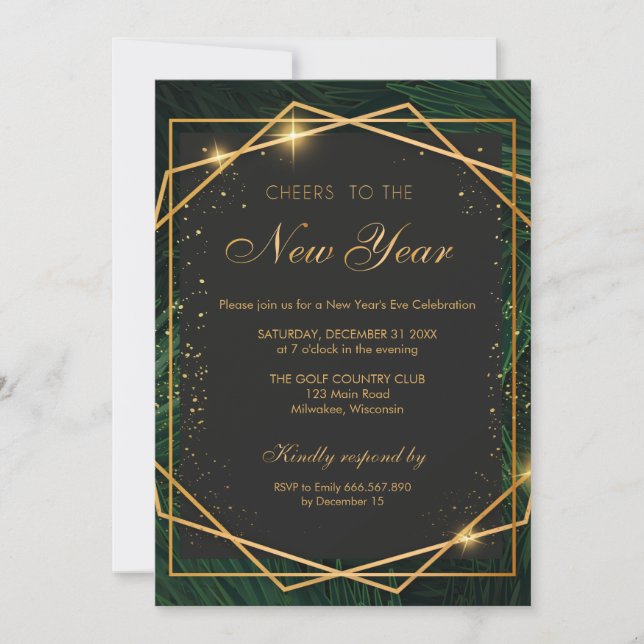 Tarjeta de invitación de Año Nuevo (Anverso)