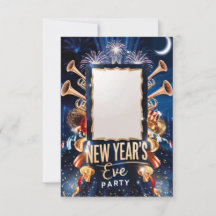 Tarjeta de invitación de Año Nuevo en blanco