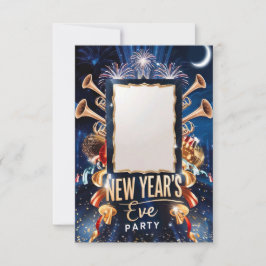 Tarjeta de invitación de Año Nuevo en blanco