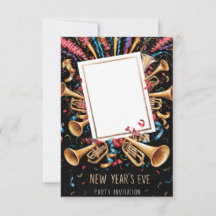 Tarjeta de invitación de Año Nuevo en blanco