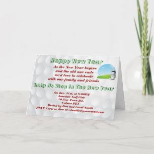 Tarjeta de invitación de Año Nuevo orientada al go