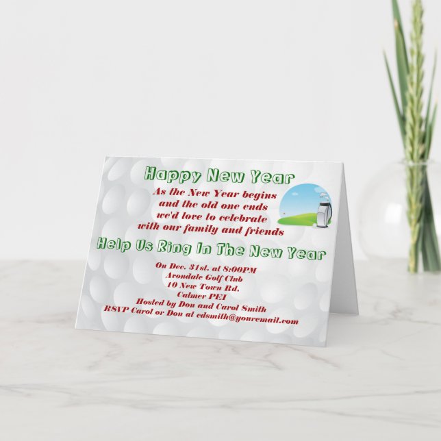 Tarjeta de invitación de Año Nuevo orientada al go (Anverso)