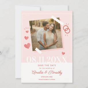 Tarjeta de invitación de anuncio de fecha de boda 