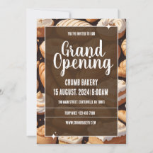 Tarjeta de invitación de apertura de pastelería