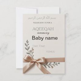 tarjeta de invitación de Aqeeqah