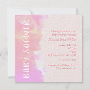 TARJETA DE INVITACIÓN DE BABY SHOWER Acuarela Trop