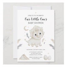 Tarjeta de Invitación de Baby Shower de Dinosaurio