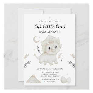 Tarjeta de Invitación de Baby Shower de Dinosaurio
