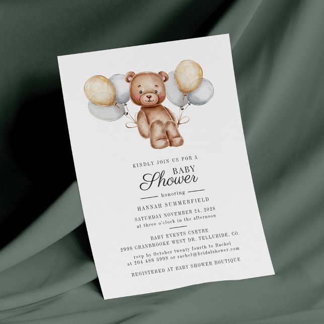 Tarjeta de invitación de Baby Shower de los globos (Subido por el creador)