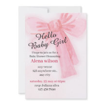 Tarjeta de invitación de baby shower de niña | Acu