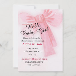 Tarjeta de invitación de baby shower de niña | Acu