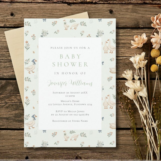 Tarjeta de Invitación de Baby Shower Elegante con  (Subido por el creador)